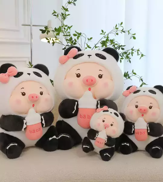 Gấu Bông Heo Bình Sữa Cosplay Gấu Trúc