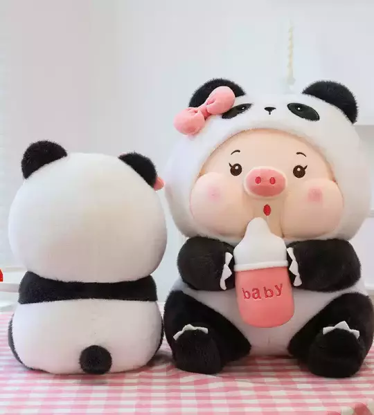 Gấu Bông Heo Bình Sữa Cosplay Gấu Trúc