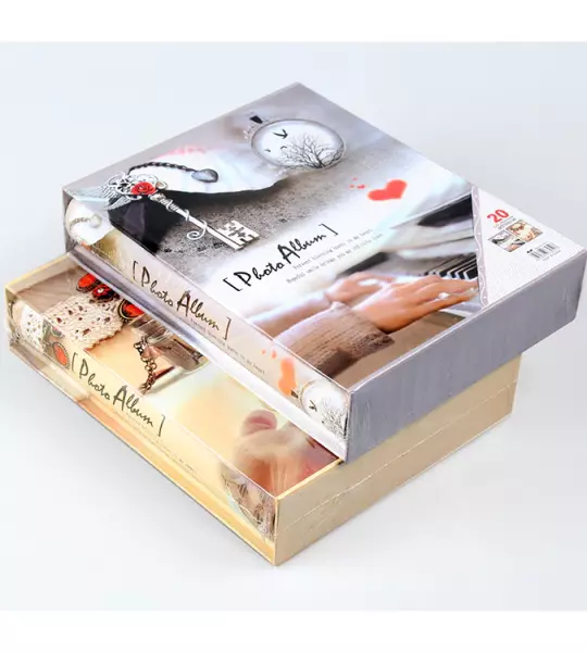 Hộp album 100 ảnh hoa tiết cổ điển, kích thước ảnh 10.2-15.2cm