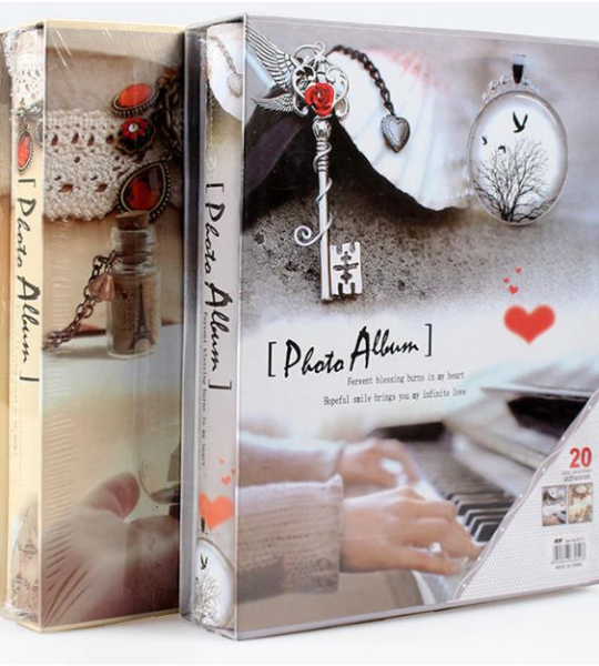 Hộp album 100 ảnh hoa tiết cổ điển, kích thước ảnh 10.2-15.2cm